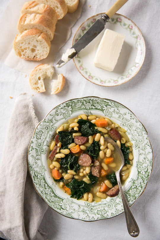 kale & great northern bean soup